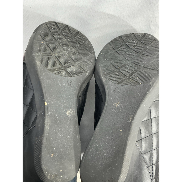 Womans Madden Girl Baaxter Size 8 Black Zip Up Lace Up Quilted Wedge Ankle Boots - Picture 8 of 9